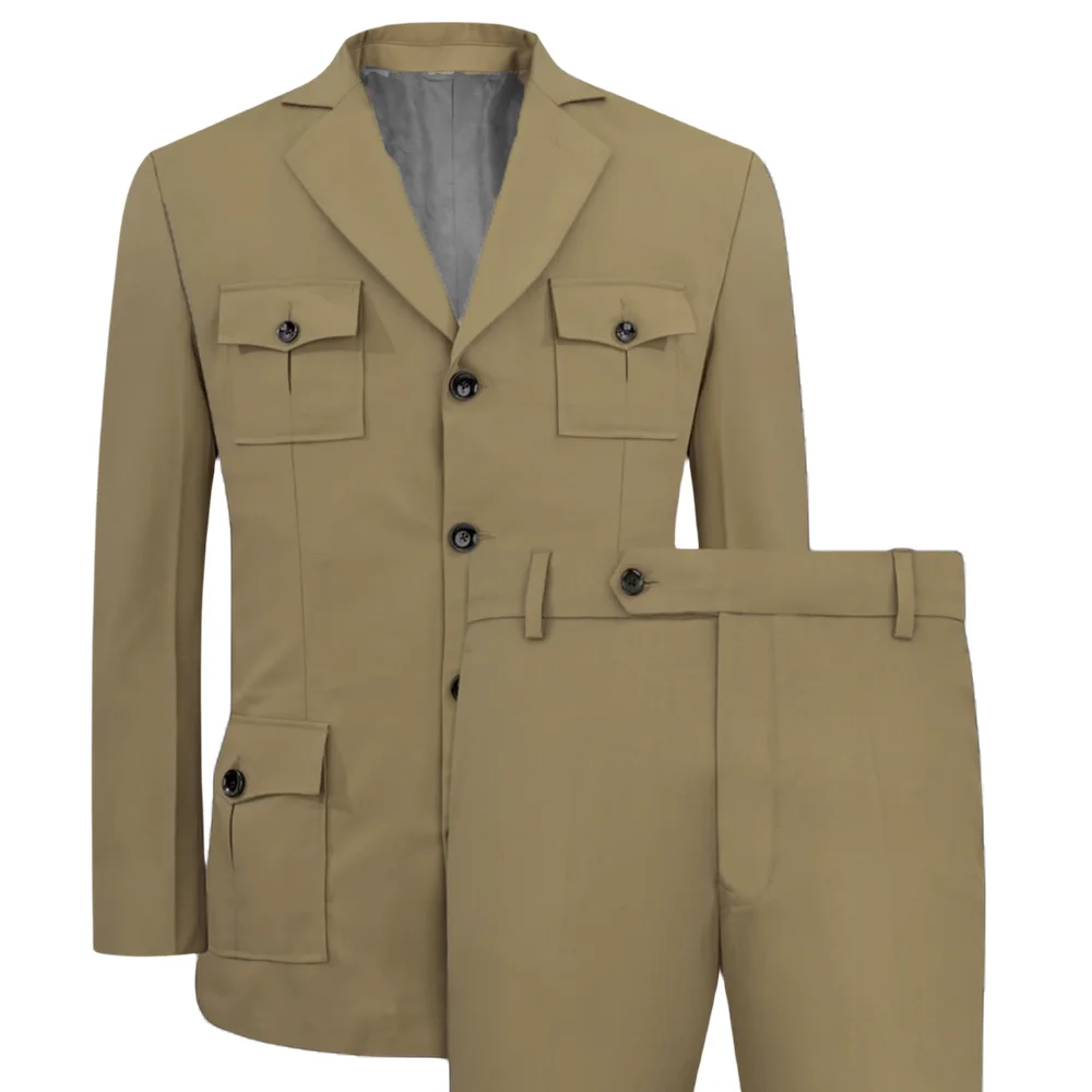 Khaki Formal Wear Men - Traje de Hombre Casual Color Caqui