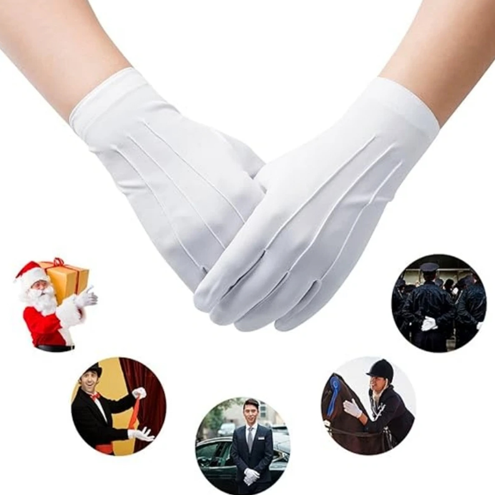 Formal Wear Gloves Men - 1/2 Pares de Guantes de Algodón