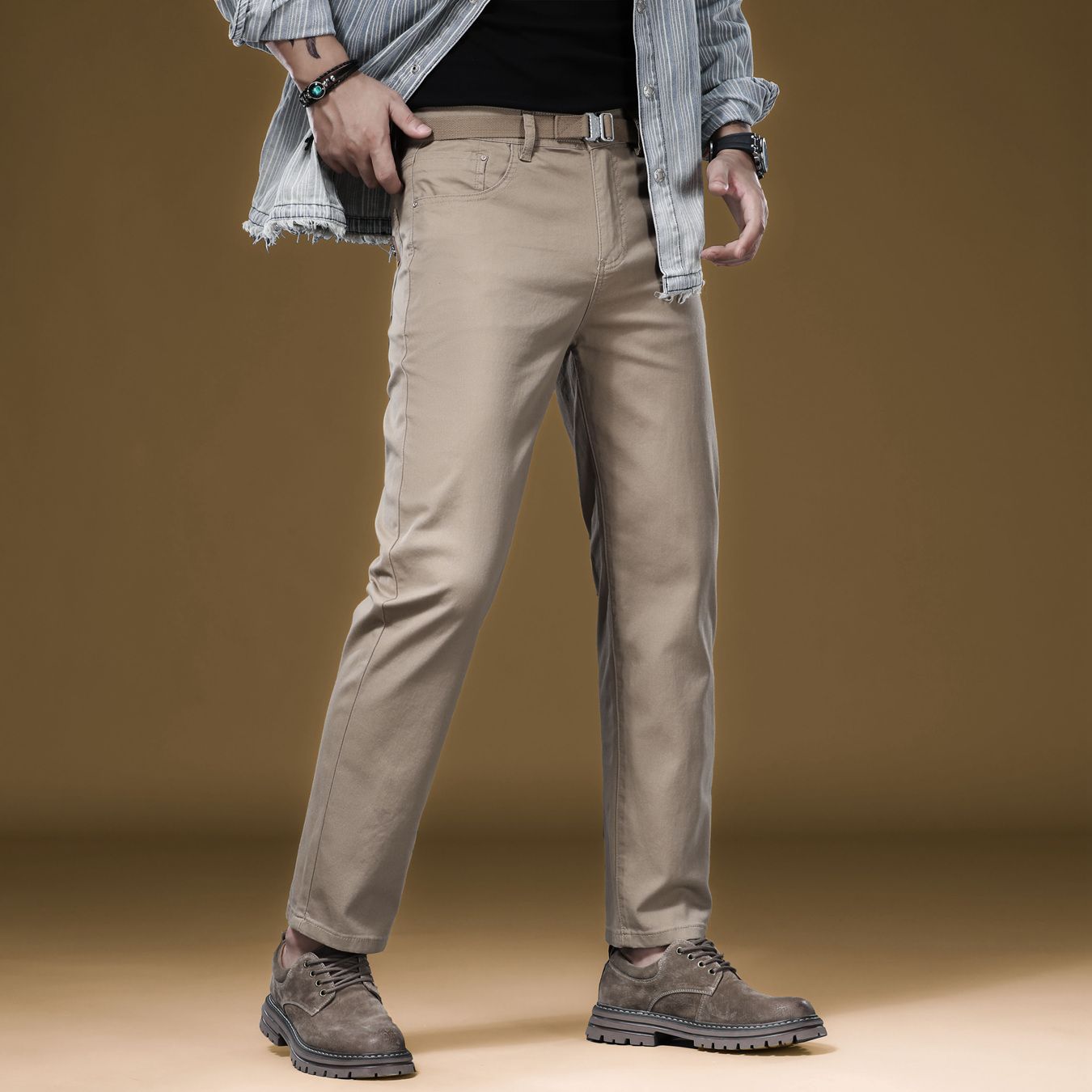 Khaki Formal Wear Men - Pantalones de Hombre de Calidad, Nuevos,
