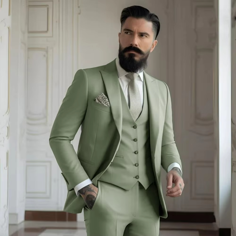 Khaki Formal Wear Men - Trajes de boda color caqui para