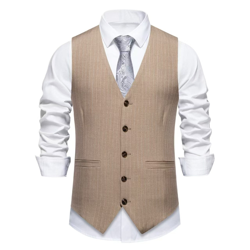 2026 Nuevo chaleco de traje de - Khaki Formal Wear Men reseña y precio
