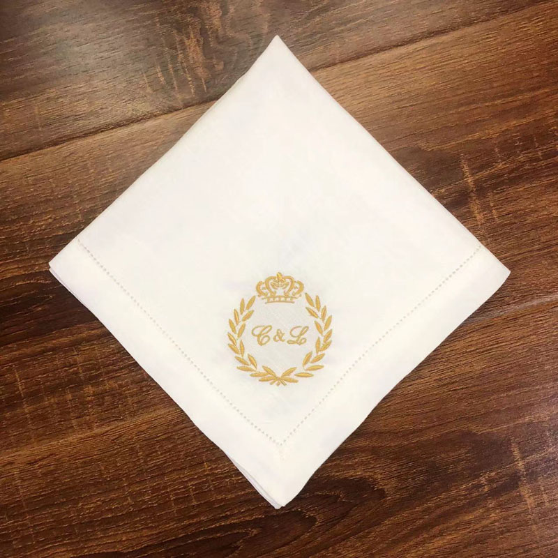 Servilletas de algodón y lino  - Monogrammed Handkerchief reseña y precio