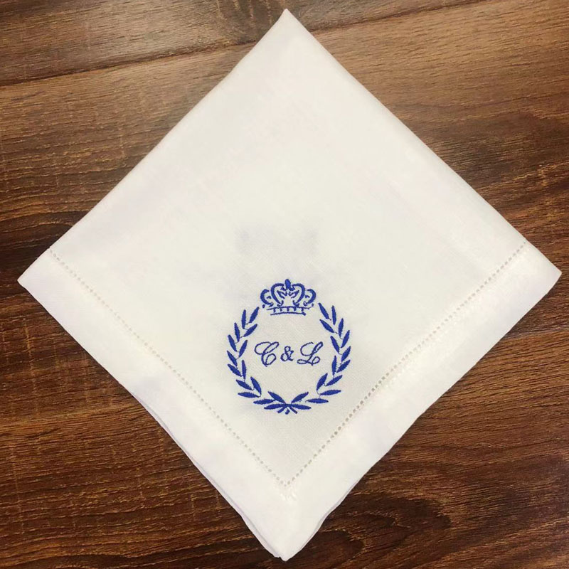 Servilletas de algodón y lino  - Monogrammed Handkerchief reseña y precio