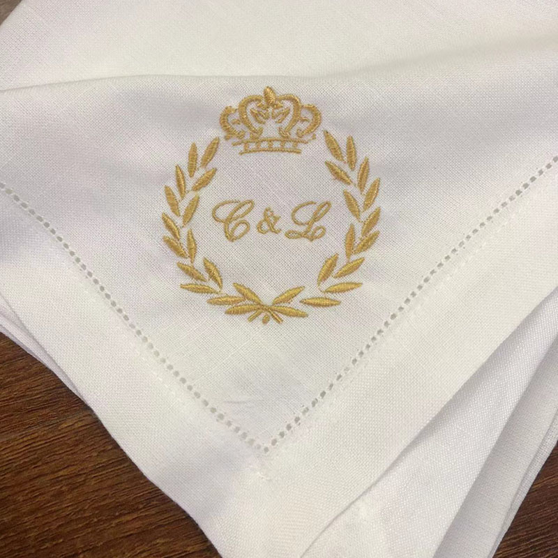 Servilletas de algodón y lino  - Monogrammed Handkerchief reseña y precio