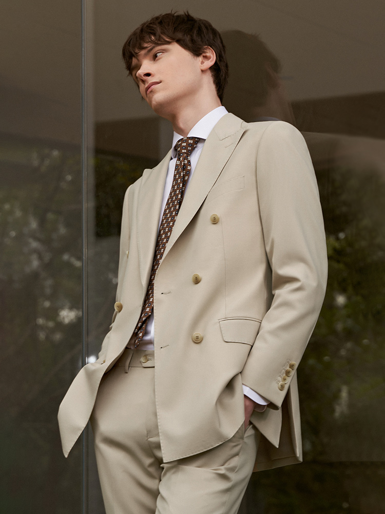 Conjunto de trajes de lana 30% - Khaki Formal Wear Men reseña y precio